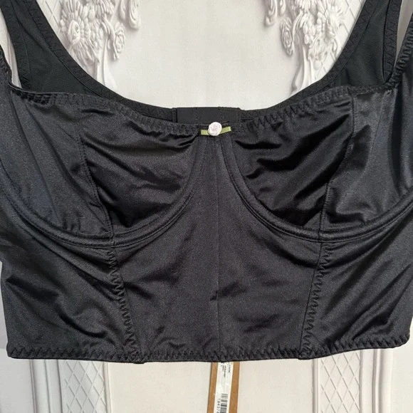 SKIMS STRETCH SATIN UNDERWIRE CORSET ONYX BLACK SIZE SMALL NWT $68